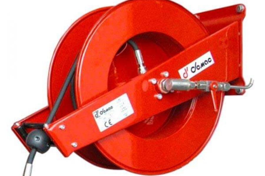 HIGH PRESSURE COMPRESSED AIR SPRING DRIVEN HOSE REEL